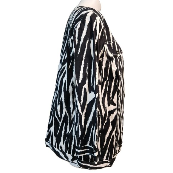 ❤️ 4/$20 Alfred Dunner sports jacket blazer Women 16W Zebra black white pockets - Picture 7 of 14